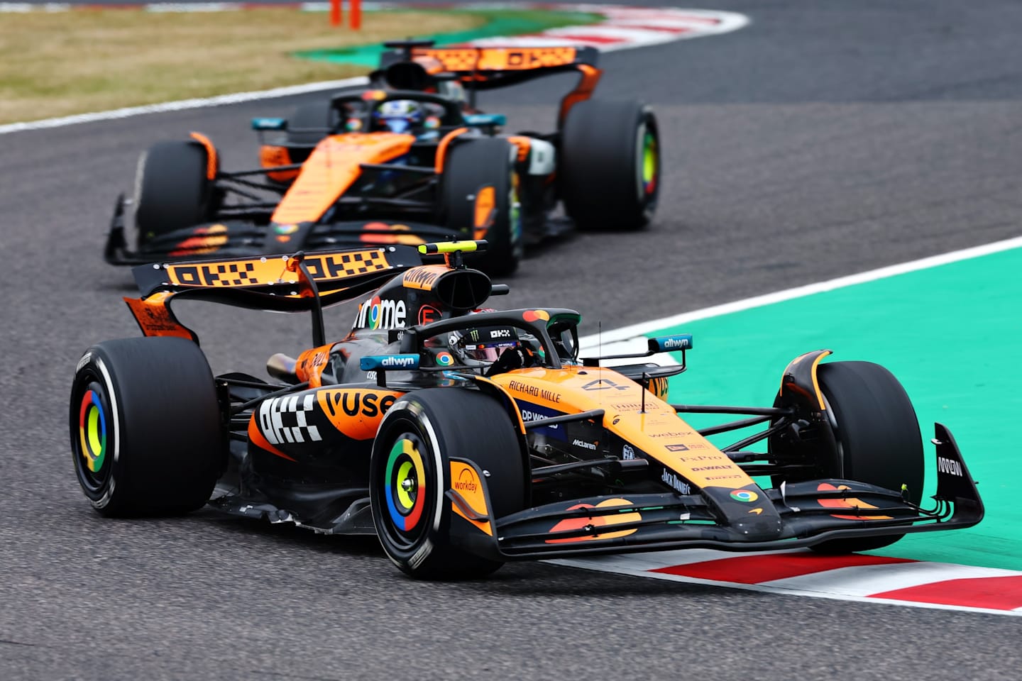 SUZUKA, JAPAN - APRIL 06: Lando Norris of Great Britain driving the (4) McLaren MCL39 Mercedes