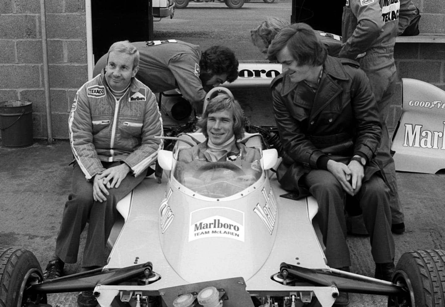 James Hunt (GBR) is unveiled as the new McLaren driver for 1976, sitting in a McLaren M23 with