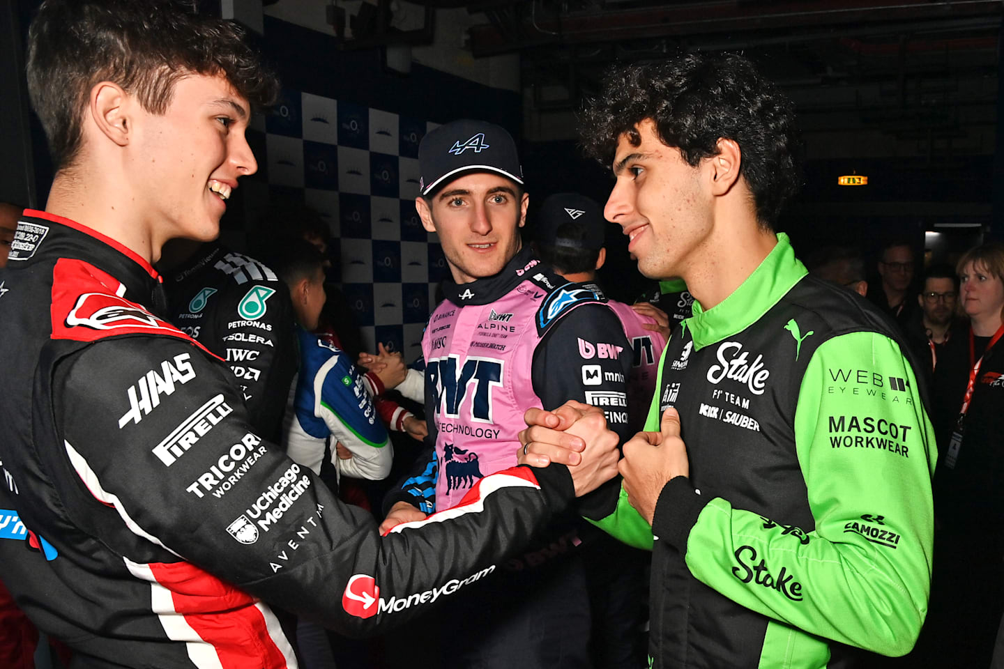 BAHRAIN, BAHRAIN - FEBRUARY 27: Jack Doohan of Australia and Alpine F1 looks on as Oliver Bearman