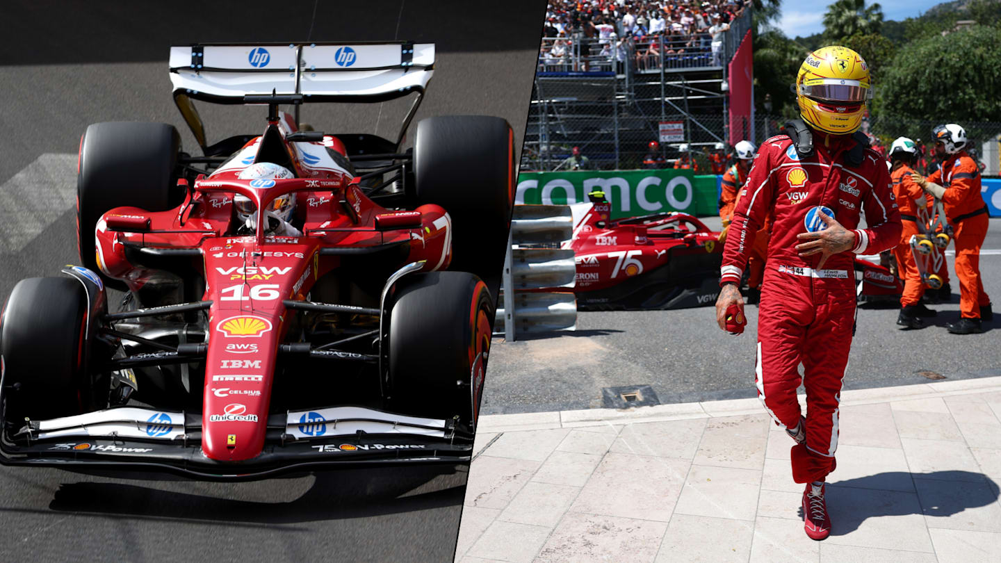 MONTE-CARLO, MONACO - MAY 24: Charles Leclerc of Monaco driving the (16) Scuderia Ferrari SF-25 on