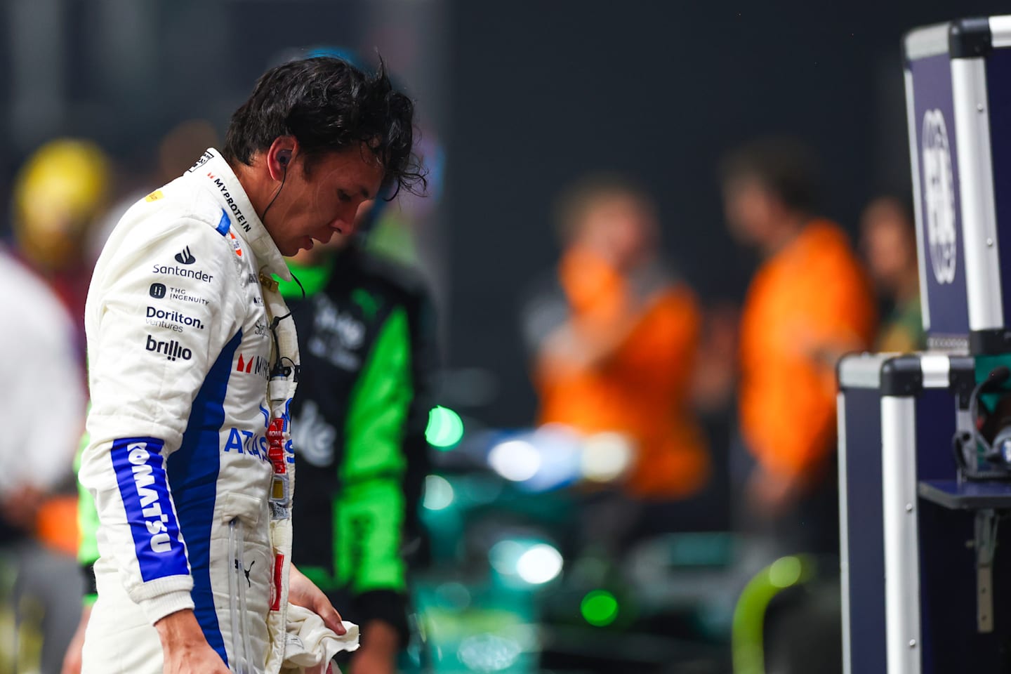 JEDDAH, SAUDI ARABIA - APRIL 20: Ninth placed Alexander Albon of Thailand and Williams in parc