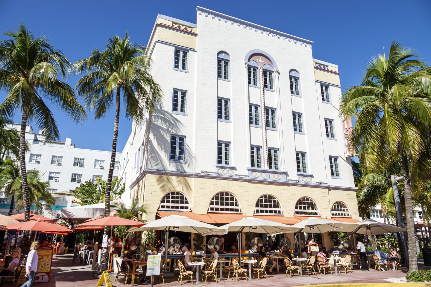 Miami Beach, Florida, South Beach Art Deco District, Ocean Drive, Edison Hotel, alfresco sidewalk