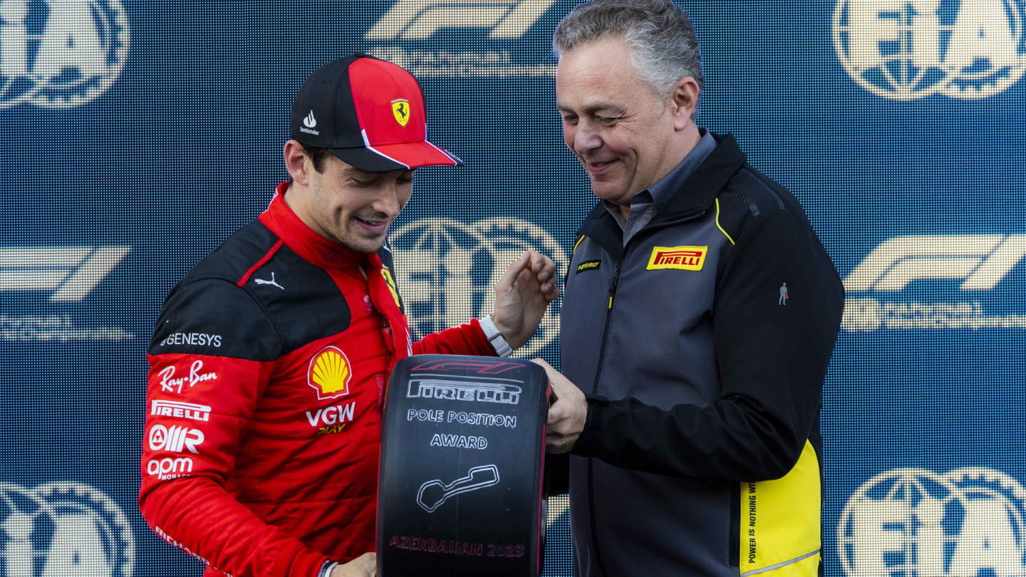 BAKU CITY CIRCUIT, AZERBAIJAN - APRIL 28: Mario Isola, Racing Manager, Pirelli Motorsport, presents