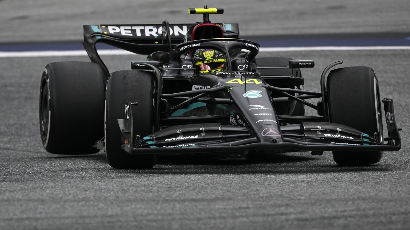SPIELBERG, AUSTRIA - JULY 02: Lewis Hamilton of Great Britain driving the (44) Mercedes AMG