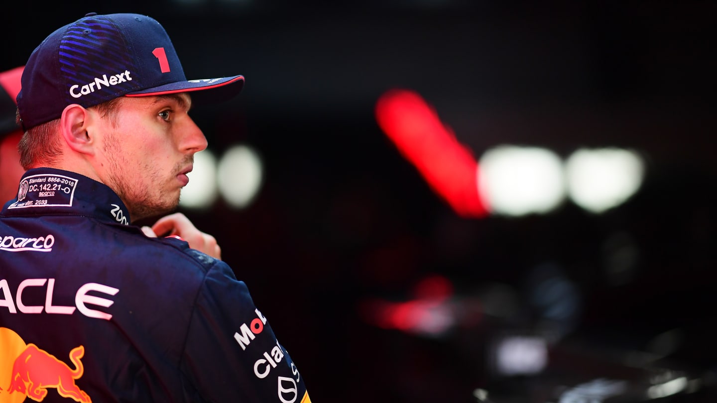 SAO PAULO, BRAZIL - NOVEMBER 03: Pole position qualifier Max Verstappen of the Netherlands and Oracle Red Bull Racing looks on in parc ferme after qualifying ahead of the F1 Grand Prix of Brazil at Autodromo Jose Carlos Pace on November 03, 2023 in Sao Paulo, Brazil. (Photo by Mario Renzi - Formula 1/Formula 1 via Getty Images)