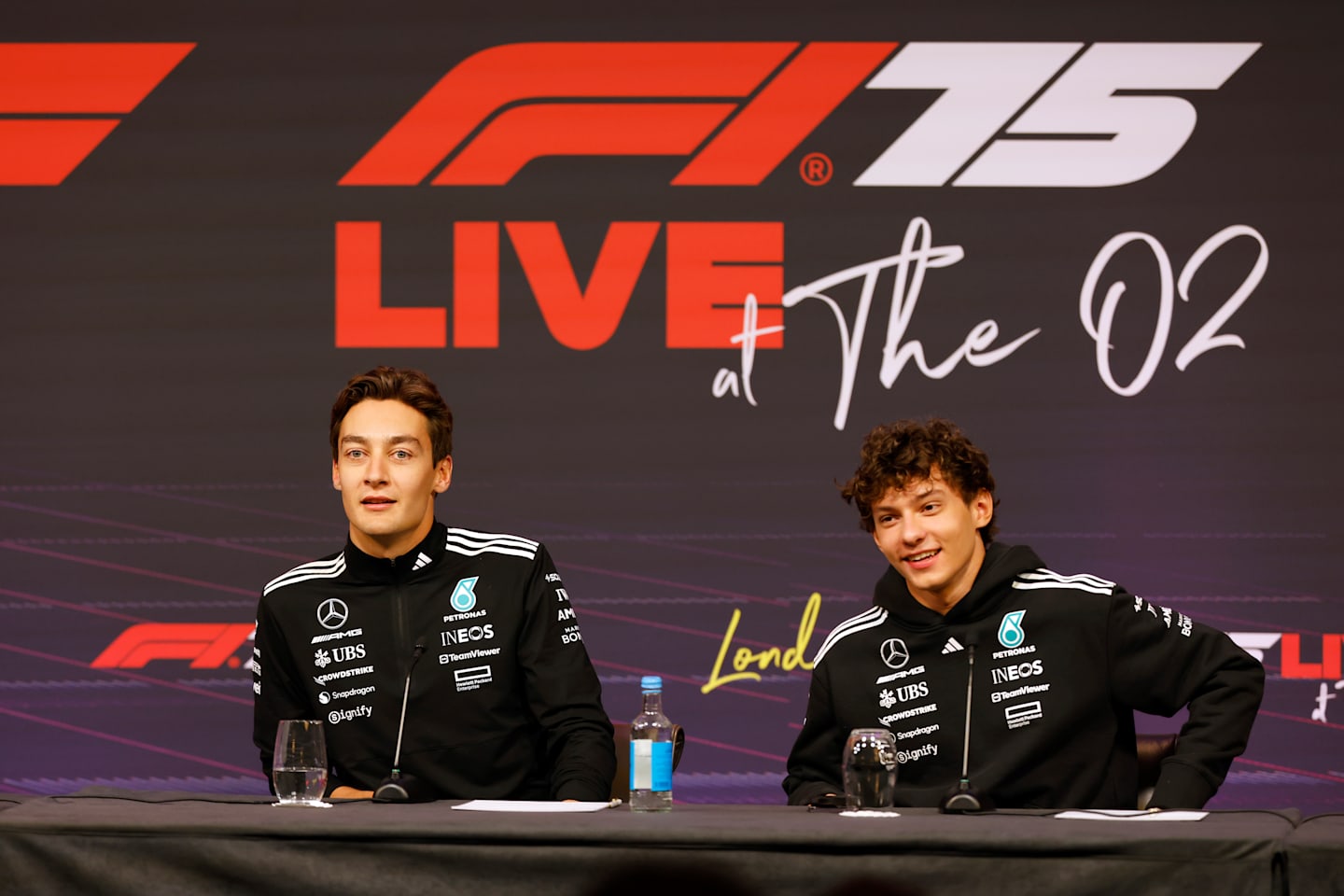 LONDON, ENGLAND - FEBRUARY 18: George Russell of Great Britain and Mercedes AMG Petronas F1 Team