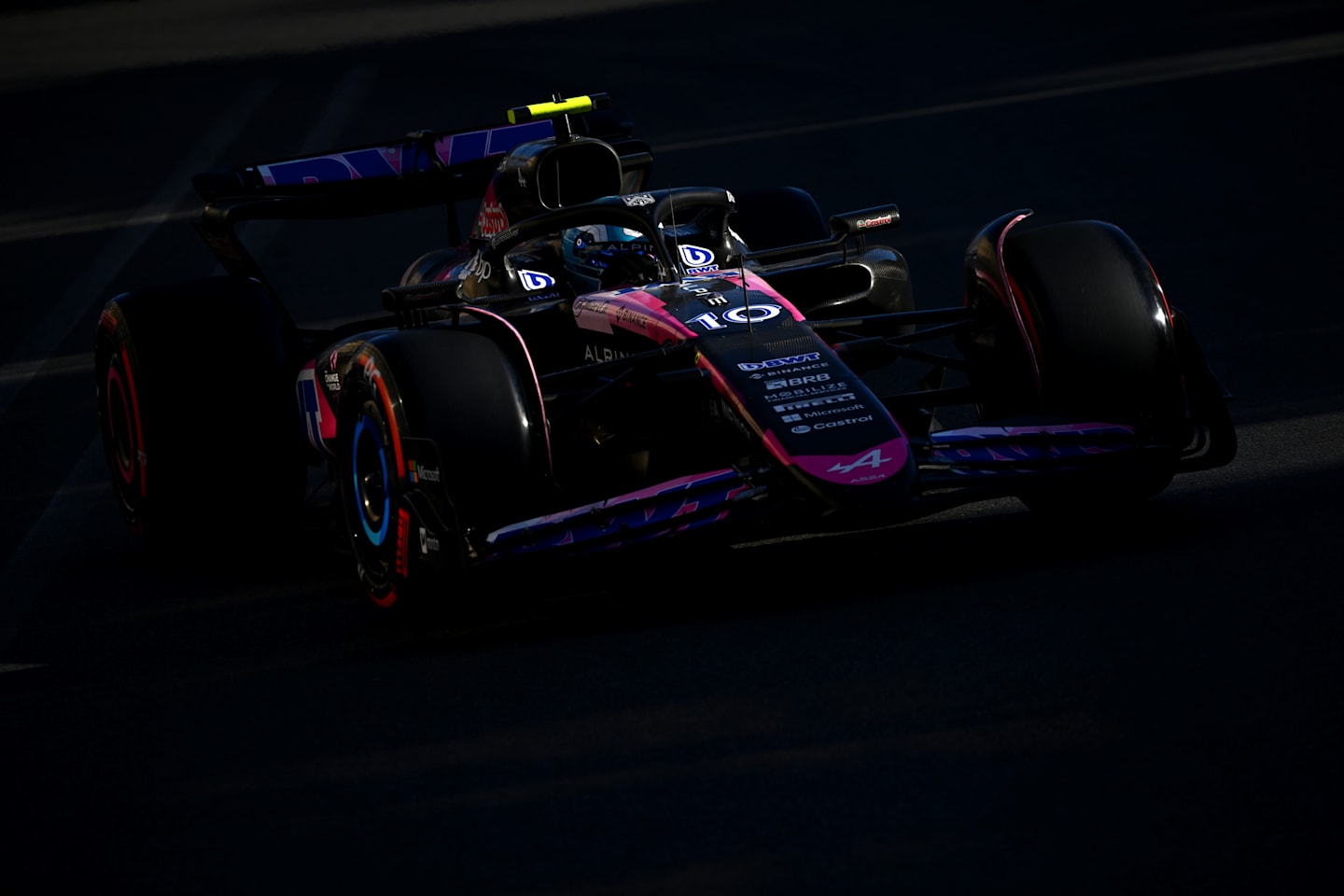 BAKU, AZERBAIJAN - SEPTEMBER 15: Pierre Gasly of France driving the (10) Alpine F1 A524 Renault on track during the F1 Grand Prix of Azerbaijan at Baku City Circuit on September 15, 2024 in Baku, Azerbaijan. (Photo by Clive Mason/Getty Images)