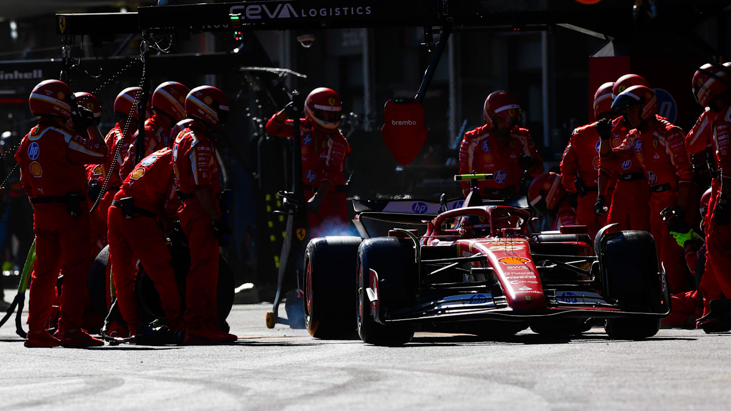 BAKU, AZERBAIJAN - SEPTEMBER 15: Carlos Sainz of Ferrari and Spain  during the F1 Grand Prix of Azerbaijan at Baku City Circuit on September 15, 2024 in Baku, Azerbaijan. (Photo by Peter Fox - Formula 1/Formula 1 via Getty Images)