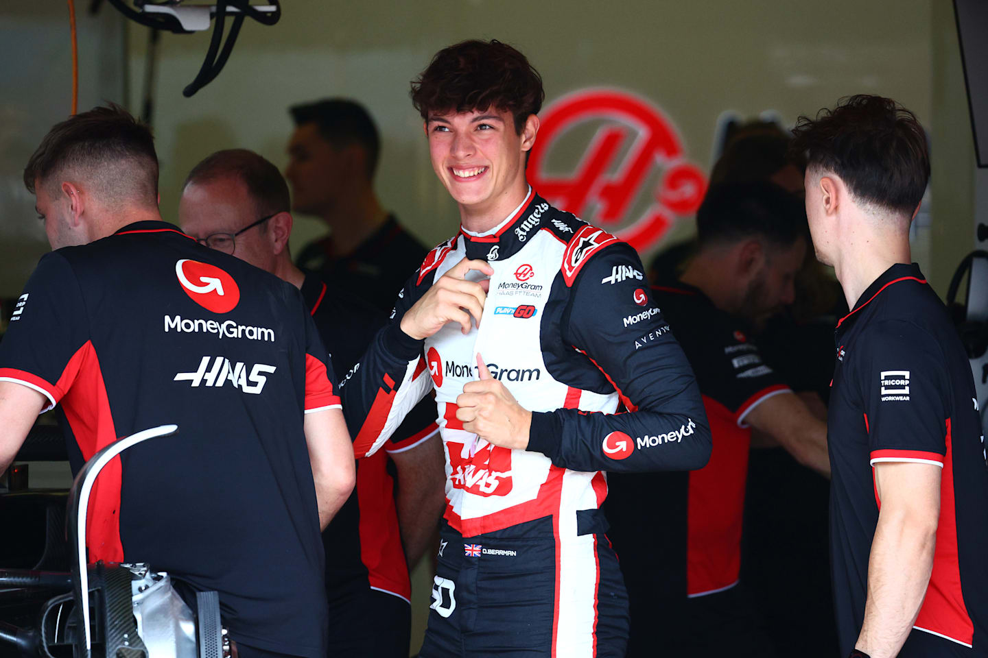 BAKU, AZERBAIJAN - SEPTEMBER 12: Oliver Bearman of Great Britain and Haas F1 has a seat fitting in