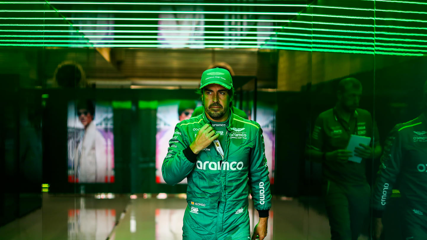 SPA, BELGIUM - JULY 26: Fernando Alonso of Aston Martin and Spain  during practice ahead of the F1 Grand Prix of Belgium at Circuit de Spa-Francorchamps on July 26, 2024 in Spa, Belgium. (Photo by Peter Fox - Formula 1/Formula 1 via Getty Images)