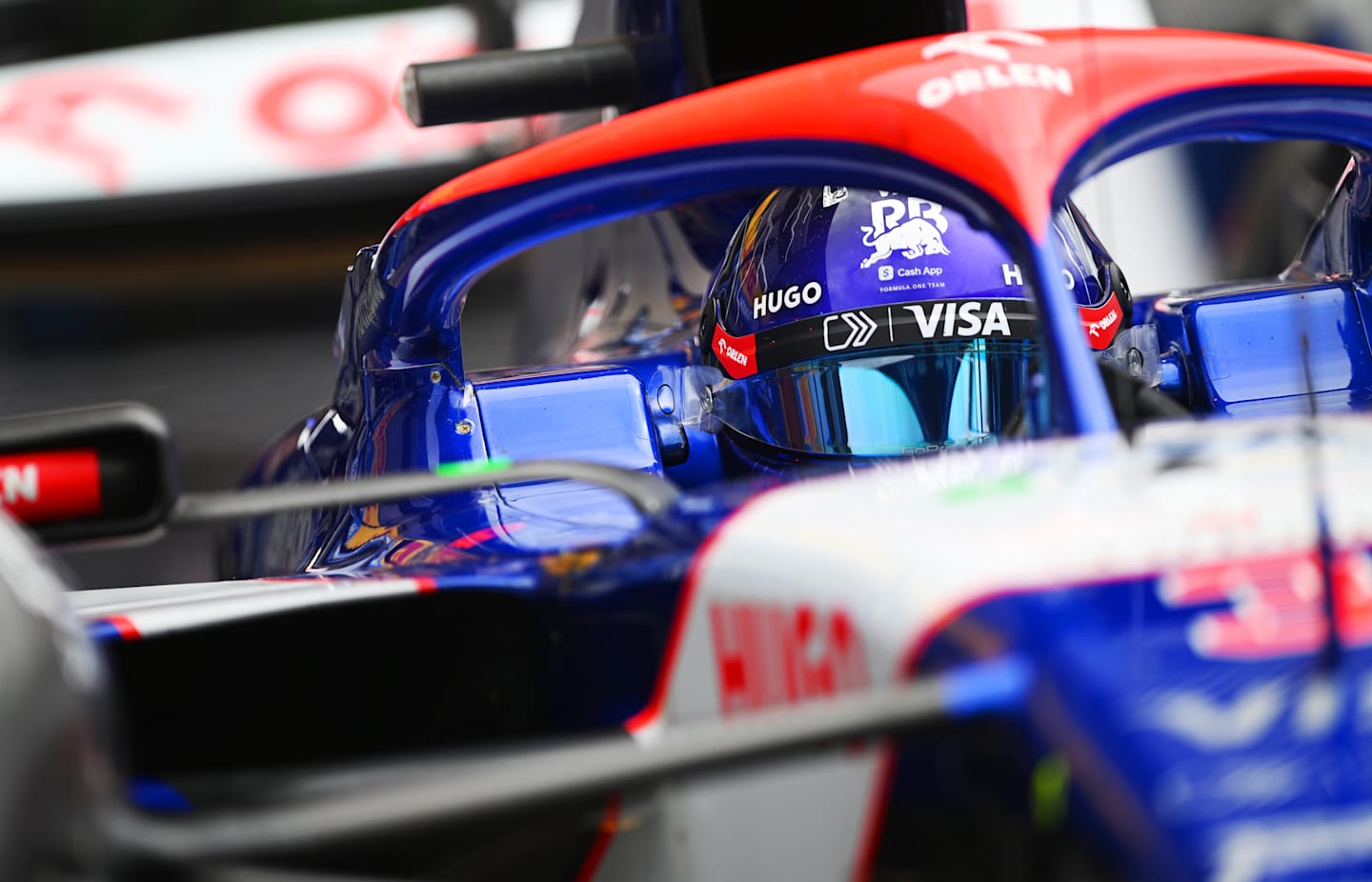 SPA, BELGIUM - JULY 26: Daniel Ricciardo of Australia driving the (3) Visa Cash App RB VCARB 01 leaves the garage during practice ahead of the F1 Grand Prix of Belgium at Circuit de Spa-Francorchamps on July 26, 2024 in Spa, Belgium. (Photo by Rudy Carezzevoli/Getty Images)