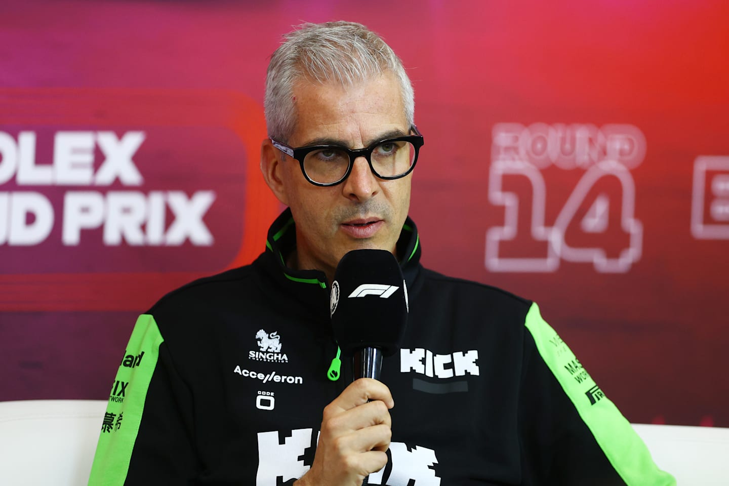 SPA, BELGIUM - JULY 26: Alessandro Alunni Bravi, Team Representative of Stake F1 Team Kick Sauber attends the Team Principals Press Conference during practice ahead of the F1 Grand Prix of Belgium at Circuit de Spa-Francorchamps on July 26, 2024 in Spa, Belgium. (Photo by Bryn Lennon/Getty Images)