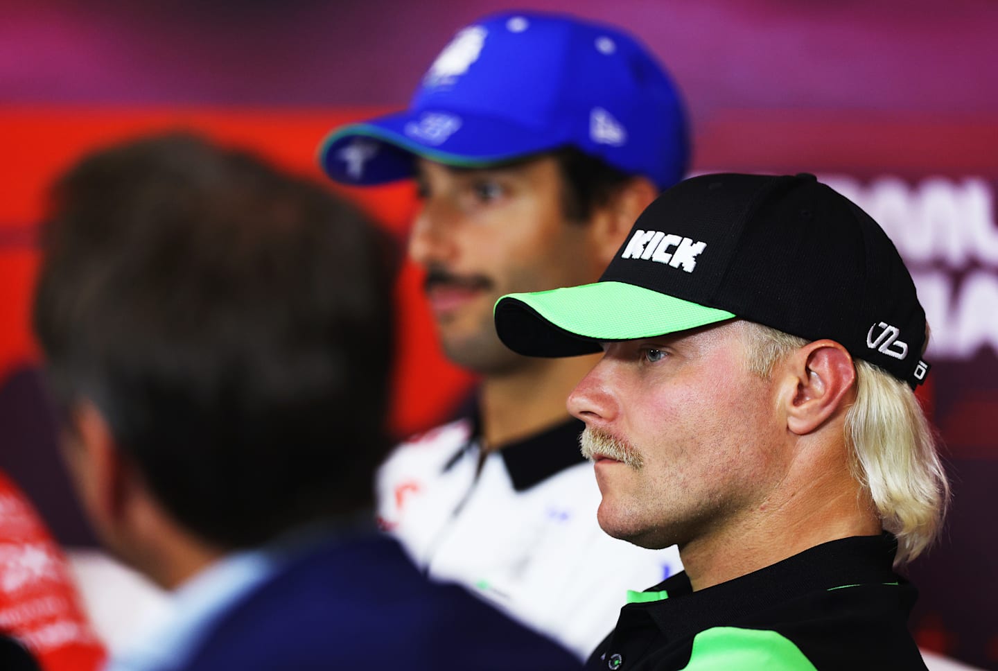 SPA, BELGIUM - JULY 25: Valtteri Bottas of Finland and Stake F1 Team Kick Sauber attends the Drivers Press Conference during previews ahead of the F1 Grand Prix of Belgium at Circuit de Spa-Francorchamps on July 25, 2024 in Spa, Belgium. (Photo by Dean Mouhtaropoulos/Getty Images)