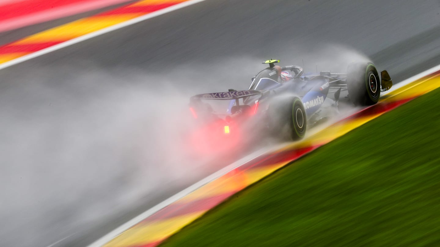 SPA, BELGIUM - JULY 27: Logan Sargeant of USA and Williams  during qualifying ahead of the F1 Grand Prix of Belgium at Circuit de Spa-Francorchamps on July 27, 2024 in Spa, Belgium. (Photo by Peter Fox - Formula 1/Formula 1 via Getty Images)