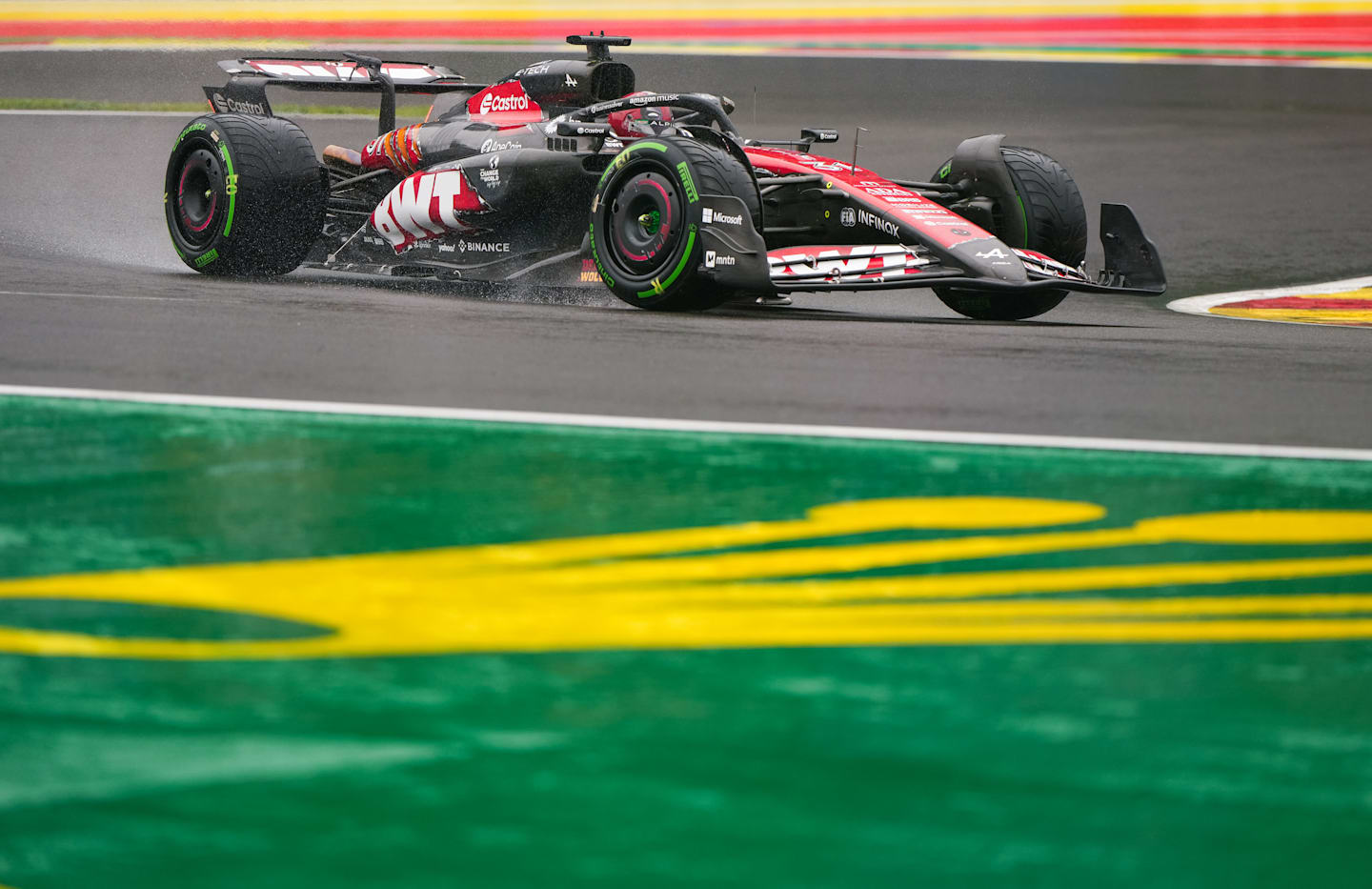 SPA, BELGIUM - JULY 27: Esteban Ocon of France driving the (31) Alpine F1 A524 Renault on track during final practice ahead of the F1 Grand Prix of Belgium at Circuit de Spa-Francorchamps on July 27, 2024 in Spa, Belgium. (Photo by Alex Bierens de Haan/Getty Images)