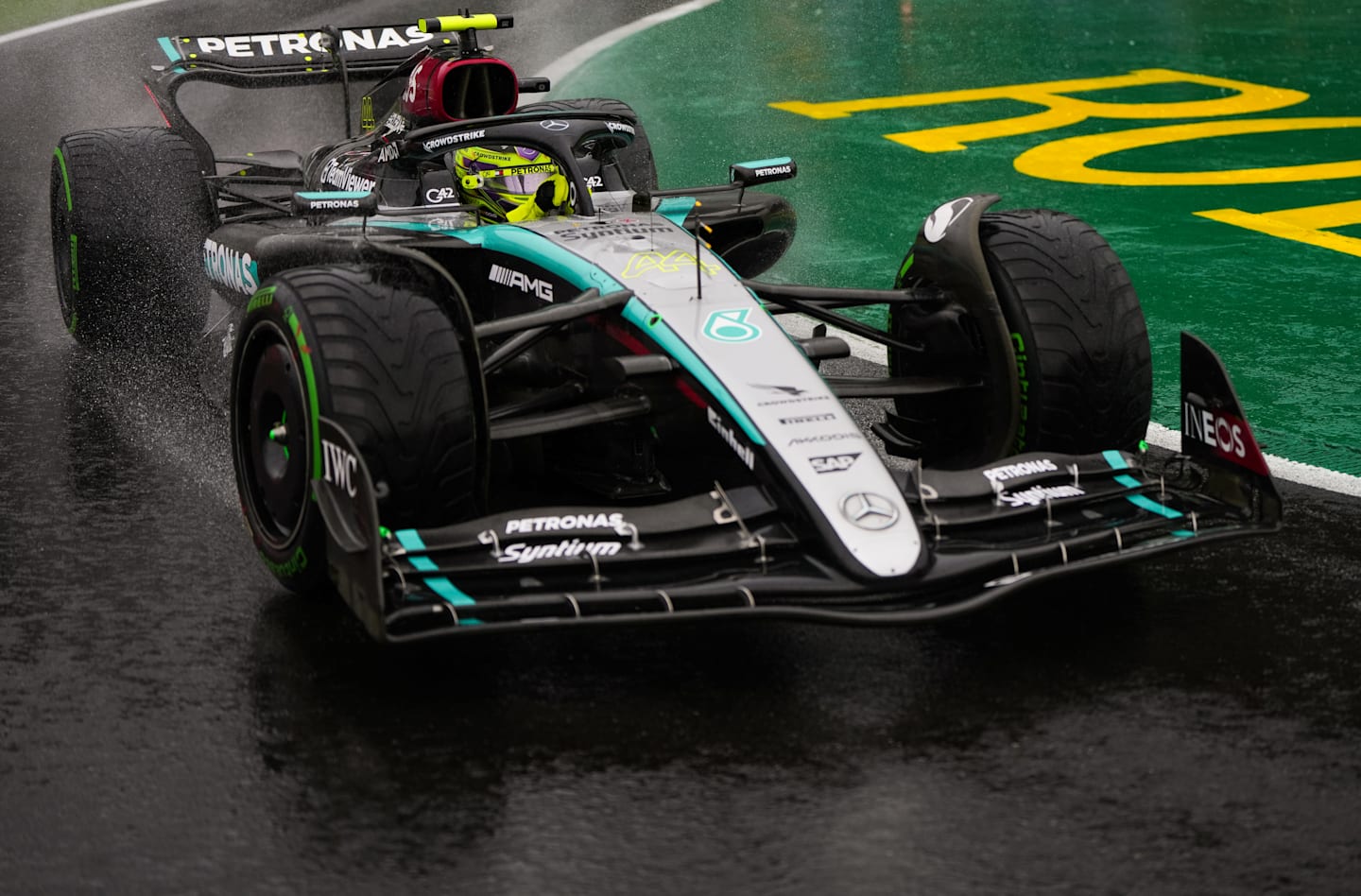 SPA, BELGIUM - JULY 27: Lewis Hamilton of Great Britain driving the (44) Mercedes AMG Petronas F1 Team W15 on track during final practice ahead of the F1 Grand Prix of Belgium at Circuit de Spa-Francorchamps on July 27, 2024 in Spa, Belgium. (Photo by Alex Bierens de Haan/Getty Images)