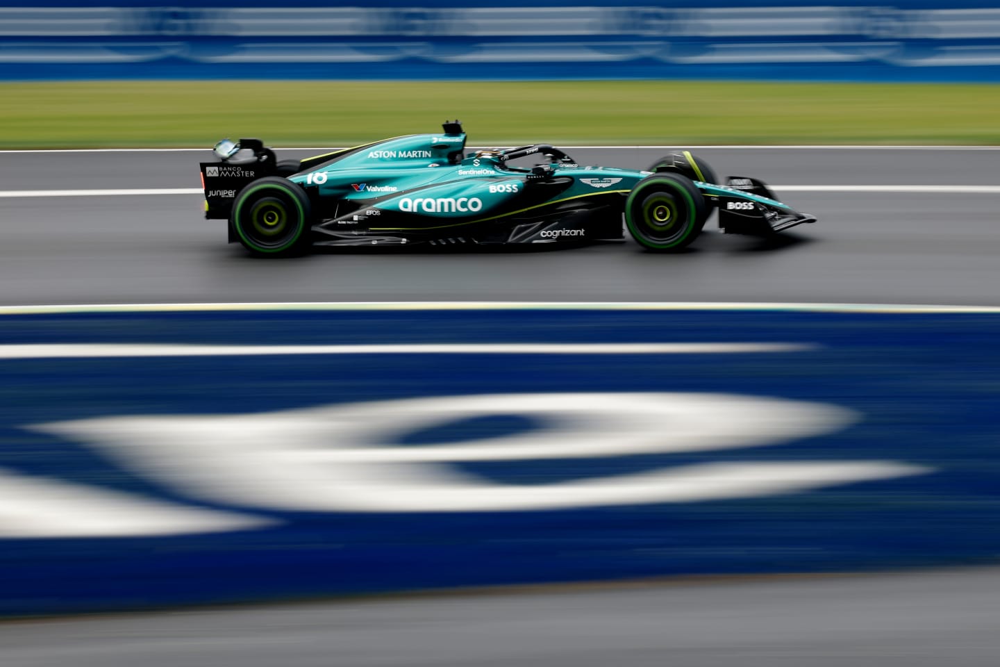 MONTREAL, QUEBEC - JUNE 07: Lance Stroll of Canada driving the (18) Aston Martin AMR24 Mercedes on track during practice ahead of the F1 Grand Prix of Canada at Circuit Gilles Villeneuve on June 07, 2024 in Montreal, Quebec. (Photo by Chris Graythen/Getty Images)
