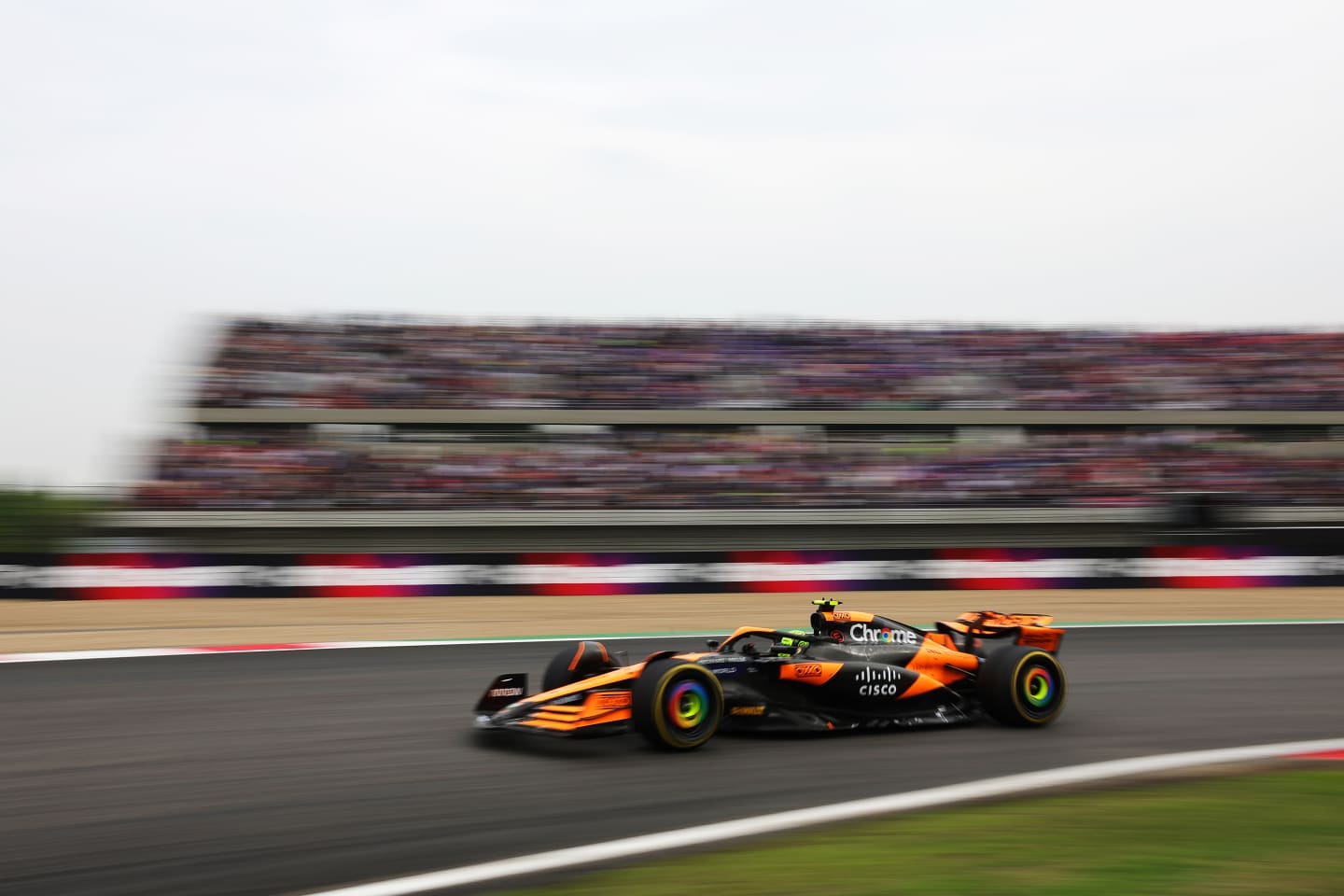 SHANGHAI, CHINA - APRIL 21: Lando Norris of Great Britain driving the (4) McLaren MCL38 Mercedes on