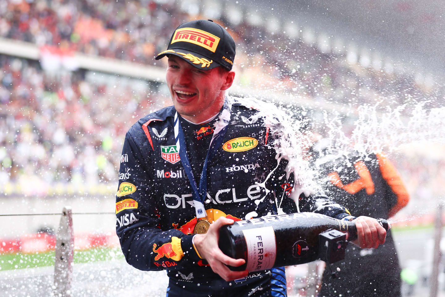 SHANGHAI, CHINA - APRIL 21: Race winner Max Verstappen of the Netherlands and Oracle Red Bull