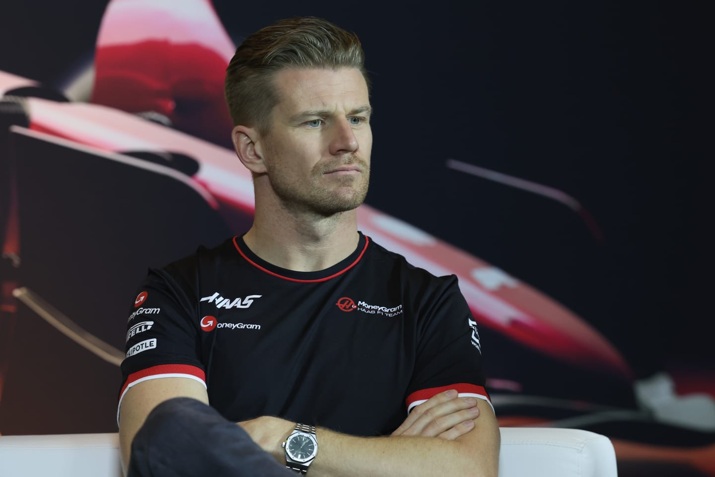 SHANGHAI, CHINA - APRIL 18: Nico Hulkenberg of Germany and Haas F1 attends the Drivers Press