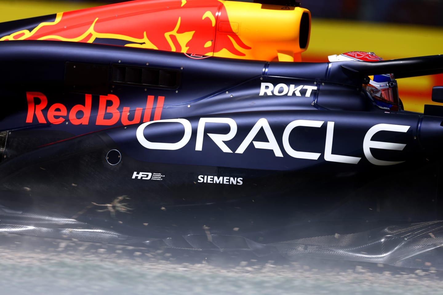 IMOLA, ITALY - MAY 17: Max Verstappen of the Netherlands driving the (1) Oracle Red Bull Racing RB20 runs wide during practice ahead of the F1 Grand Prix of Emilia-Romagna at Autodromo Enzo e Dino Ferrari Circuit on May 17, 2024 in Imola, Italy. (Photo by Lars Baron/Getty Images)