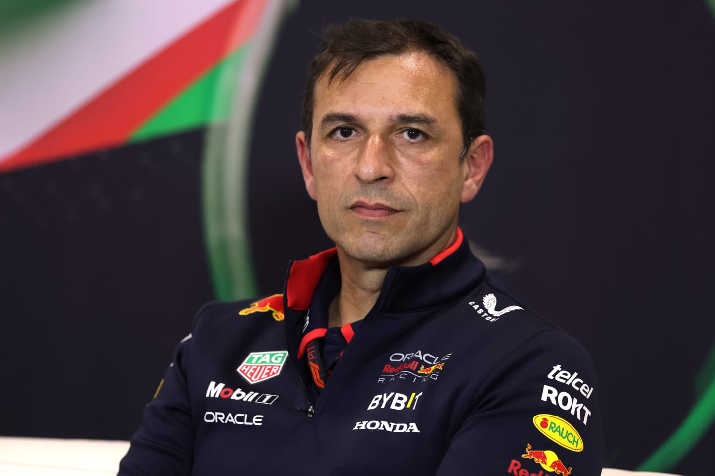 IMOLA, ITALY - MAY 17: Pierre Wache, Chief Engineer of Performance Engineering at Oracle Red Bull Racing attends the Team Principals Press Conference during practice ahead of the F1 Grand Prix of Emilia-Romagna at Autodromo Enzo e Dino Ferrari Circuit on May 17, 2024 in Imola, Italy. (Photo by Bryn Lennon/Getty Images)