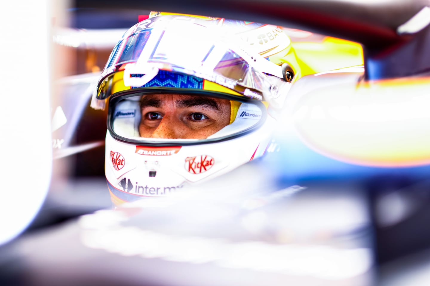IMOLA, ITALY - MAY 17: Sergio Perez of Mexico and Oracle Red Bull Racing prepares to drive in the garage during practice ahead of the F1 Grand Prix of Emilia-Romagna at Autodromo Enzo e Dino Ferrari Circuit on May 17, 2024 in Imola, Italy. (Photo by Mark Thompson/Getty Images)