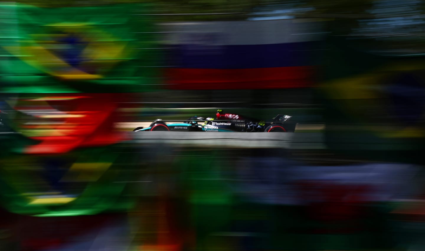 IMOLA, ITALY - MAY 18: Lewis Hamilton of Great Britain driving the (44) Mercedes AMG Petronas F1 Team W15 on track during final practice ahead of the F1 Grand Prix of Emilia-Romagna at Autodromo Enzo e Dino Ferrari Circuit on May 18, 2024 in Imola, Italy. (Photo by Lars Baron/Getty Images)