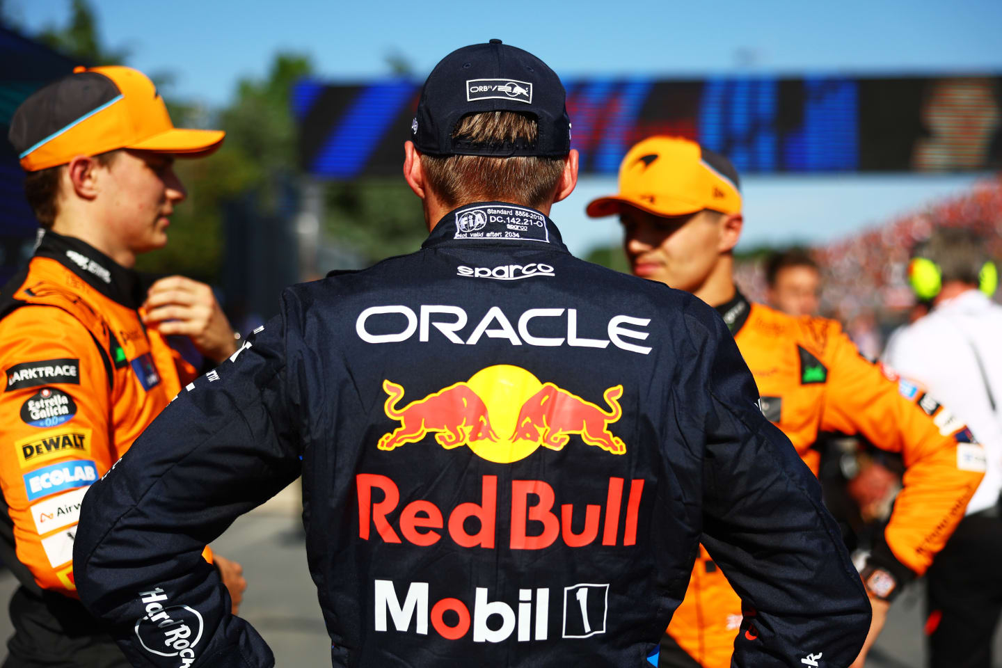 IMOLA, ITALY - MAY 18: Pole position qualifier Max Verstappen of the Netherlands and Oracle Red Bull Racing looks on in parc ferme during qualifying ahead of the F1 Grand Prix of Emilia-Romagna at Autodromo Enzo e Dino Ferrari Circuit on May 18, 2024 in Imola, Italy. (Photo by Mark Thompson/Getty Images)