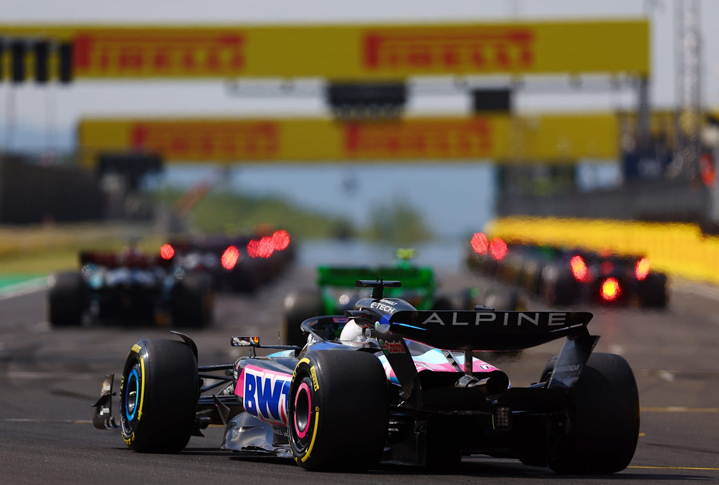 BUDAPEST, HUNGARY - JULY 21: Esteban Ocon of France driving the (31) Alpine F1 A524 Renault pulls