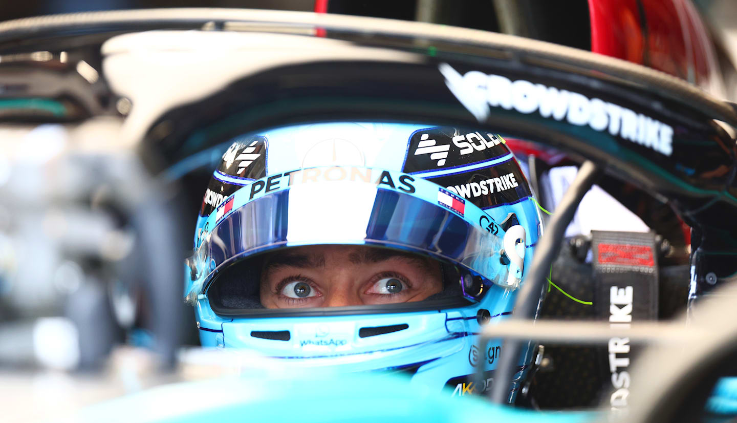 BUDAPEST, HUNGARY - JULY 19: George Russell of Great Britain and Mercedes prepares to drive in the