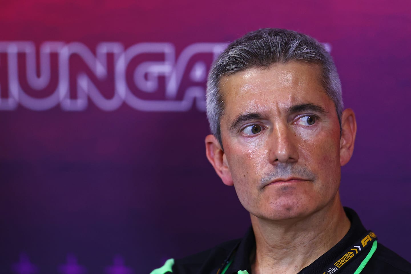 BUDAPEST, HUNGARY - JULY 19: Xevi Pujolar, Race Director at Stake F1 Team Kick Sauber attends the Team Principals Press Conference during practice ahead of the F1 Grand Prix of Hungary at Hungaroring on July 19, 2024 in Budapest, Hungary. (Photo by Bryn Lennon/Getty Images)