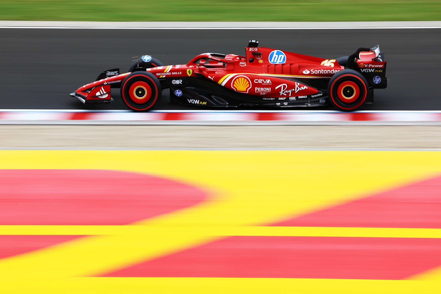 BUDAPEST, HUNGARY - JULY 20: Charles Leclerc of Monaco driving the (16) Ferrari SF-24 on track during final practice ahead of the F1 Grand Prix of Hungary at Hungaroring on July 20, 2024 in Budapest, Hungary. (Photo by Mark Thompson/Getty Images)