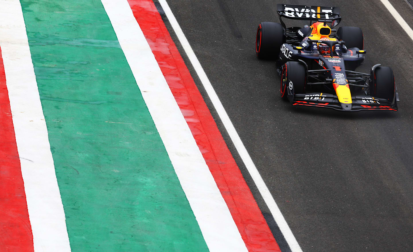 BUDAPEST, HUNGARY - JULY 20: Max Verstappen of the Netherlands driving the (1) Oracle Red Bull Racing RB20 in the Pitlane during qualifying ahead of the F1 Grand Prix of Hungary at Hungaroring on July 20, 2024 in Budapest, Hungary. (Photo by Mark Thompson/Getty Images)