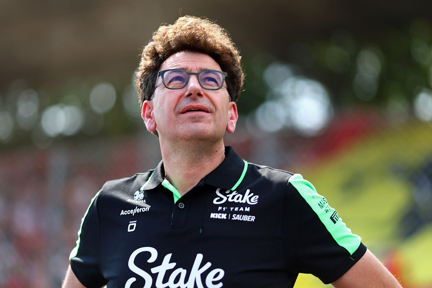 MONZA, ITALY - SEPTEMBER 01: Mattia Binotto, Stake F1 Team Kick Sauber boss, looks on, on the grid