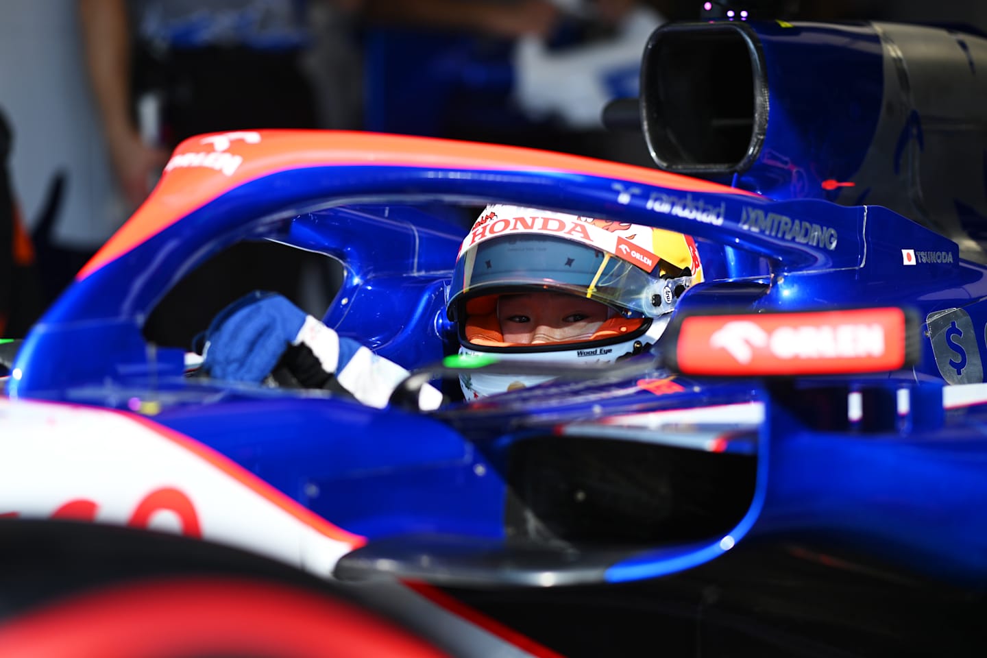 MONZA, ITALY - AUGUST 31: Yuki Tsunoda of Japan and Visa Cash App RB prepares to drive in the garage during qualifying ahead of the F1 Grand Prix of Italy at Autodromo Nazionale Monza on August 31, 2024 in Monza, Italy. (Photo by Rudy Carezzevoli/Getty Images)