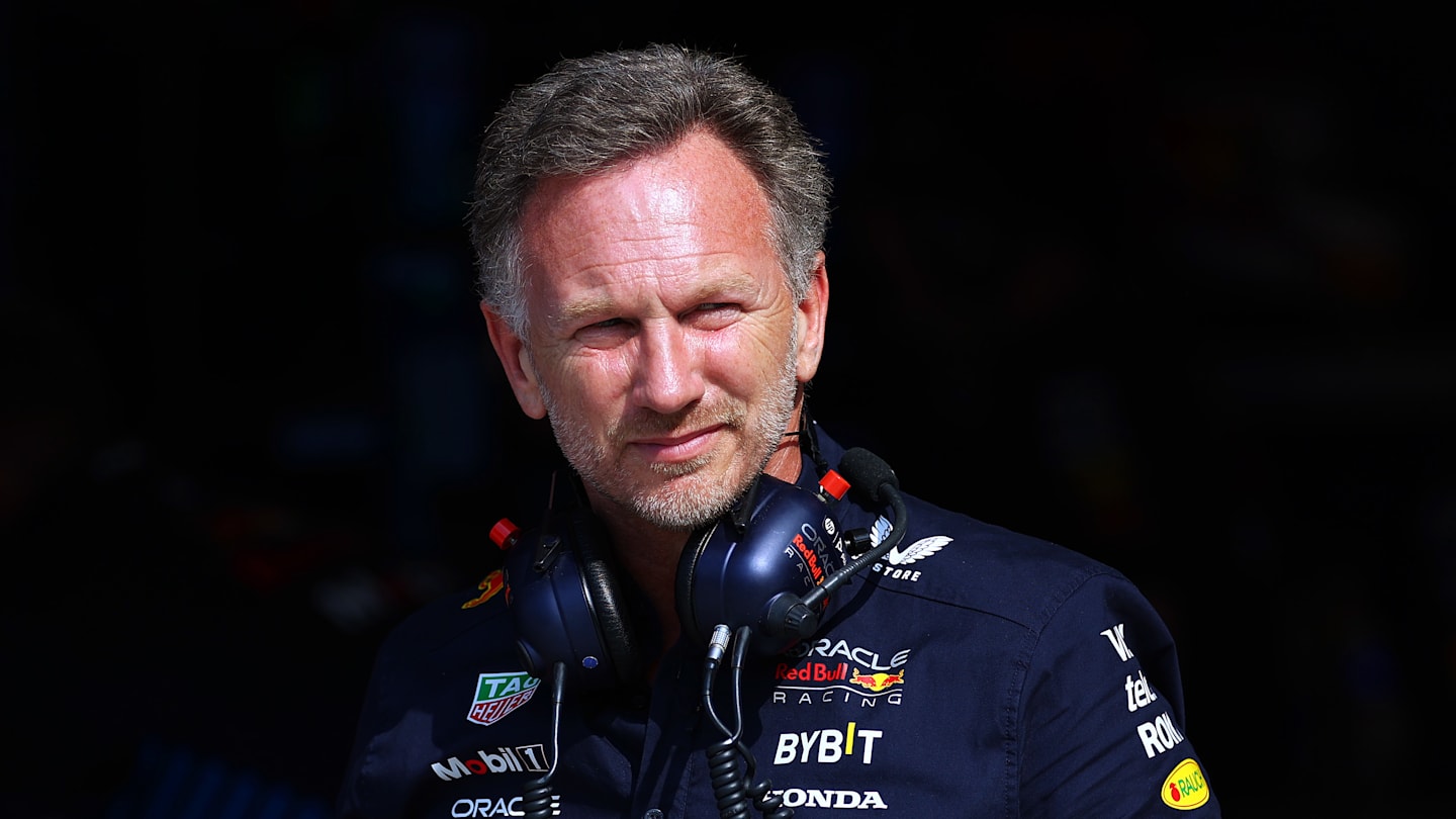 MONZA, ITALY - AUGUST 31: Oracle Red Bull Racing Team Principal Christian Horner in the Pitlane during qualifying ahead of the F1 Grand Prix of Italy at Autodromo Nazionale Monza. (Photo by Bryn Lennon - Formula 1/Formula 1 via Getty Images)