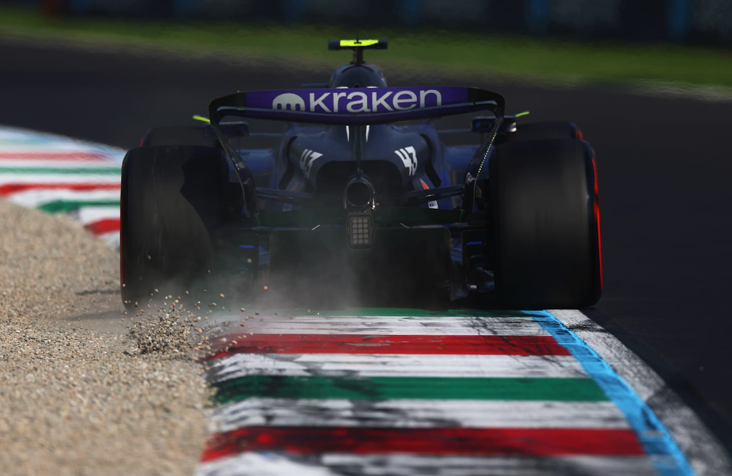 MONZA, ITALY - AUGUST 31: Franco Colapinto of Argentina driving the (43) Williams FW46 Mercedes on track during qualifying ahead of the F1 Grand Prix of Italy at Autodromo Nazionale Monza on August 31, 2024 in Monza, Italy. (Photo by Lars Baron/Getty Images)