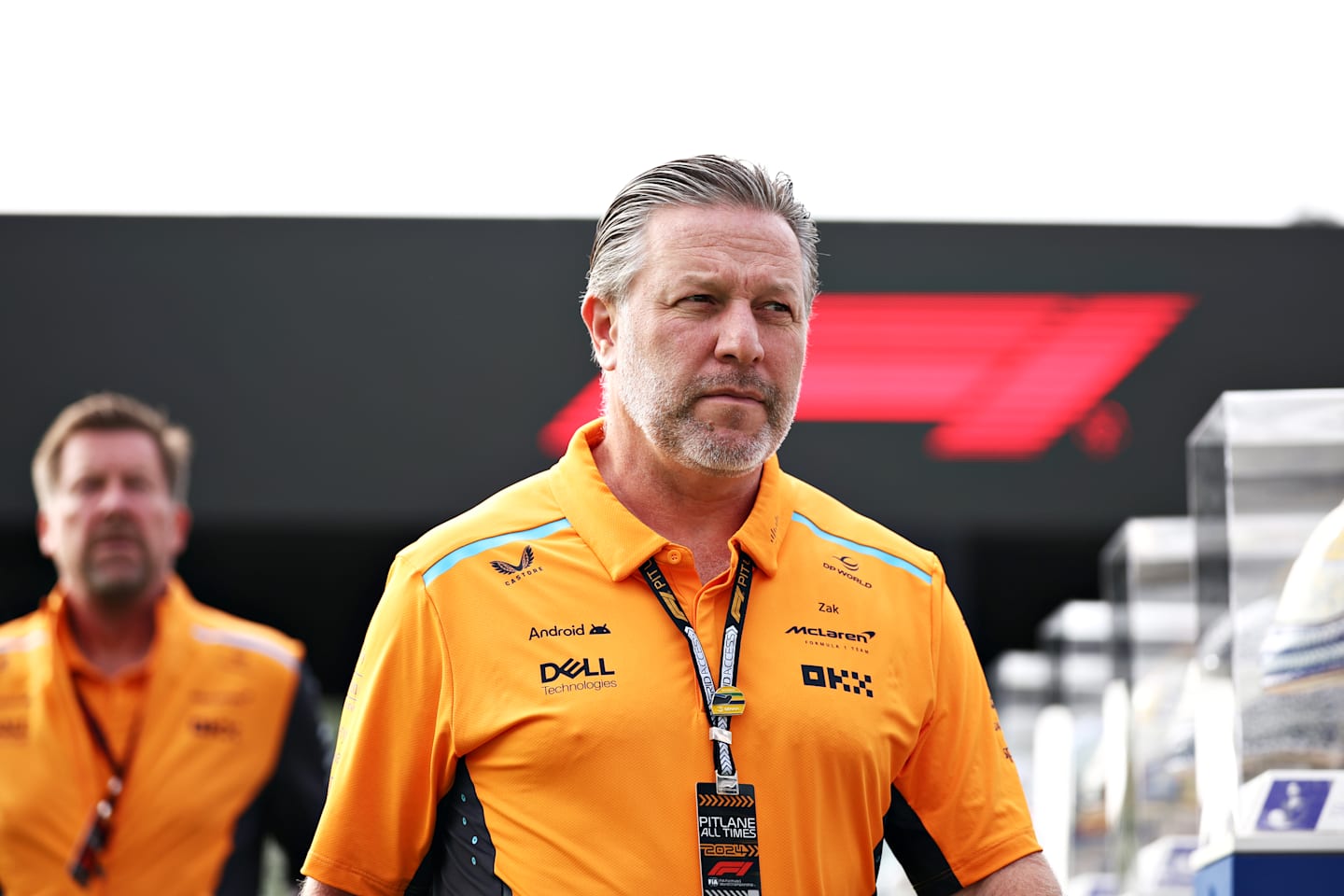 MEXICO CITY, MEXICO - OCTOBER 25: McLaren Chief Executive Officer Zak Brown walks in the Paddock