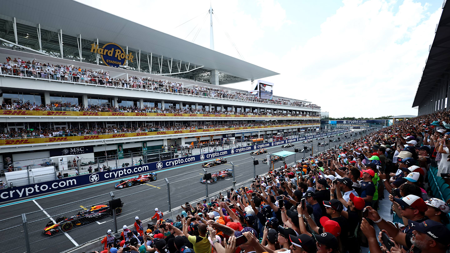 MIAMI, FLORIDA - MAY 05: Max Verstappen of the Netherlands driving the (1) Oracle Red Bull Racing