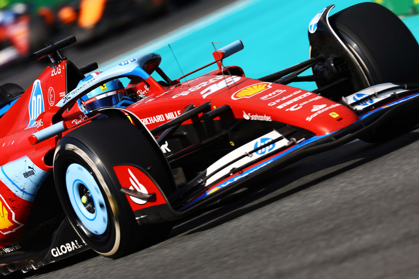 MIAMI, FLORIDA - MAY 05: Charles Leclerc of Monaco driving the (16) Ferrari SF-24 on track during