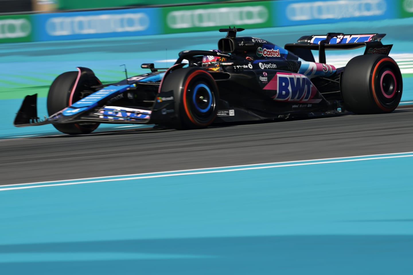 MIAMI, FLORIDA - MAY 04: Esteban Ocon of France driving the (31) Alpine F1 A524 Renault on track during qualifying ahead of the F1 Grand Prix of Miami at Miami International Autodrome on May 04, 2024 in Miami, Florida. (Photo by Chris Graythen/Getty Images)