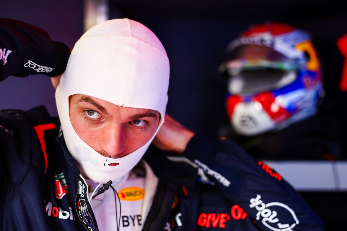 MONTE-CARLO, MONACO - MAY 24: Max Verstappen of the Netherlands and Oracle Red Bull Racing prepares to drive in the garage during practice ahead of the F1 Grand Prix of Monaco at Circuit de Monaco on May 24, 2024 in Monte-Carlo, Monaco. (Photo by Mark Thompson/Getty Images)