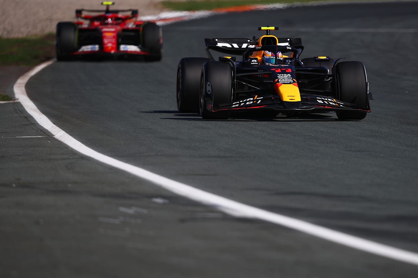 ZANDVOORT, NETHERLANDS - AUGUST 25: Sergio Perez of Mexico driving the (11) Oracle Red Bull Racing