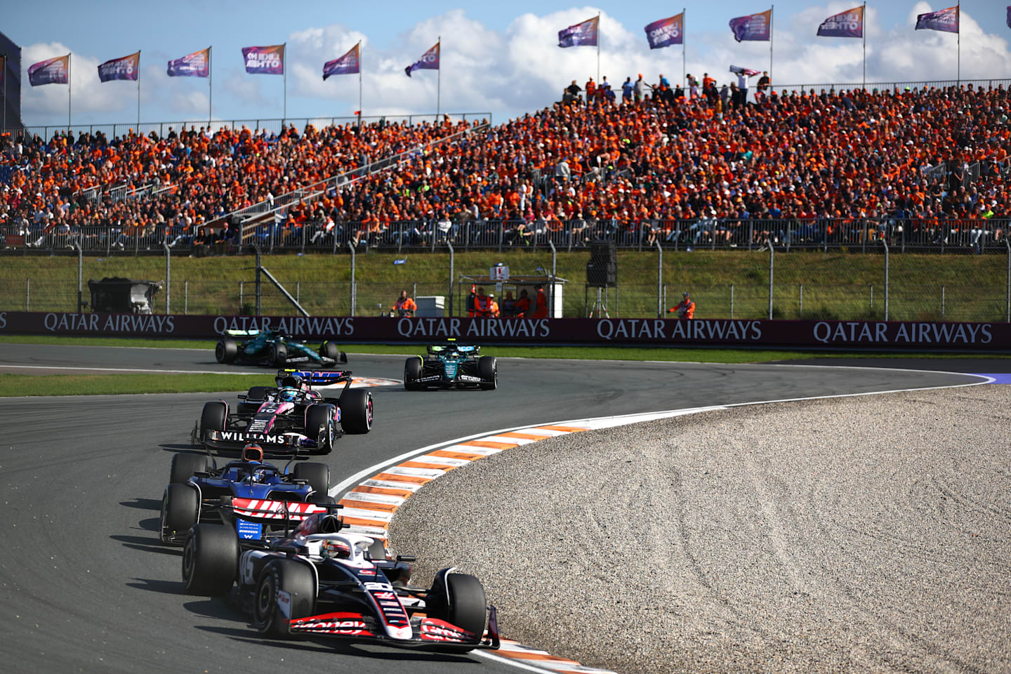 ZANDVOORT, NETHERLANDS - AUGUST 25: Kevin Magnussen of Denmark driving the (20) Haas F1 VF-24