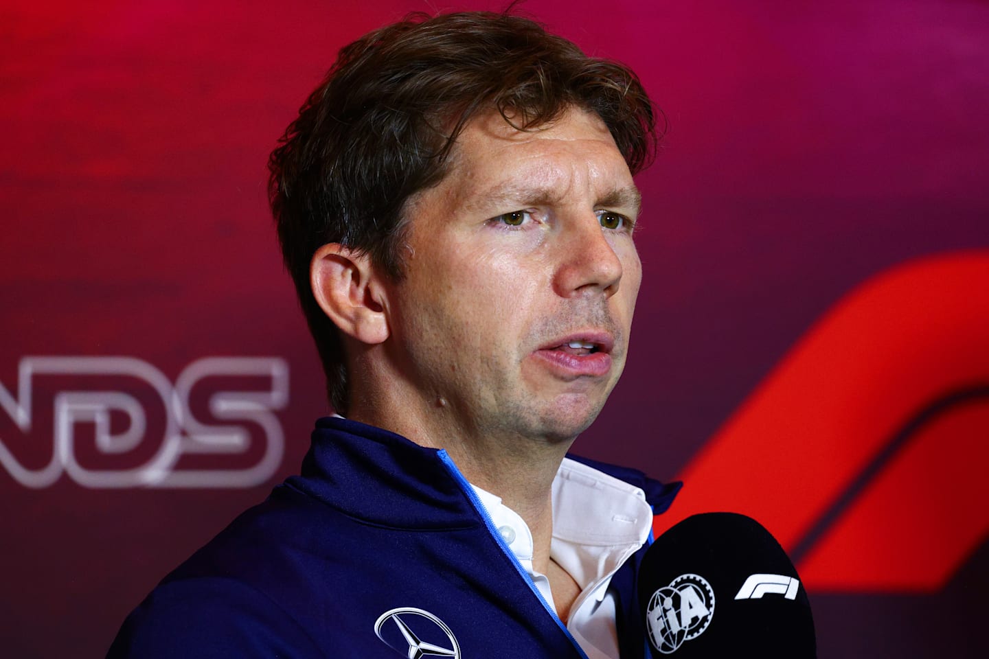 ZANDVOORT, NETHERLANDS - AUGUST 23: James Vowles, Team Principal of Williams attends the Team Principals Press Conference during practice ahead of the F1 Grand Prix of Netherlands at Circuit Zandvoort on August 23, 2024 in Zandvoort, Netherlands. (Photo by Clive Rose/Getty Images)