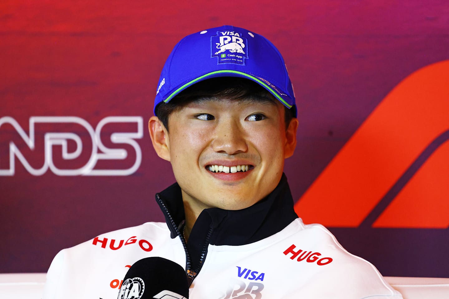 ZANDVOORT, NETHERLANDS - AUGUST 22: Yuki Tsunoda of Japan and Visa Cash App RB attends the Drivers Press Conference during previews ahead of the F1 Grand Prix of Netherlands at Circuit Zandvoort on August 22, 2024 in Zandvoort, Netherlands. (Photo by Clive Rose/Getty Images)