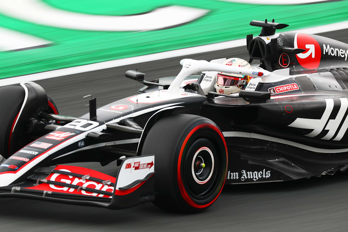 ZANDVOORT, NETHERLANDS - AUGUST 24: Kevin Magnussen of Denmark driving the (20) Haas F1 VF-24 Ferrari on track during qualifying ahead of the F1 Grand Prix of Netherlands at Circuit Zandvoort on August 24, 2024 in Zandvoort, Netherlands. (Photo by Peter Fox - Formula 1/Formula 1 via Getty Images)