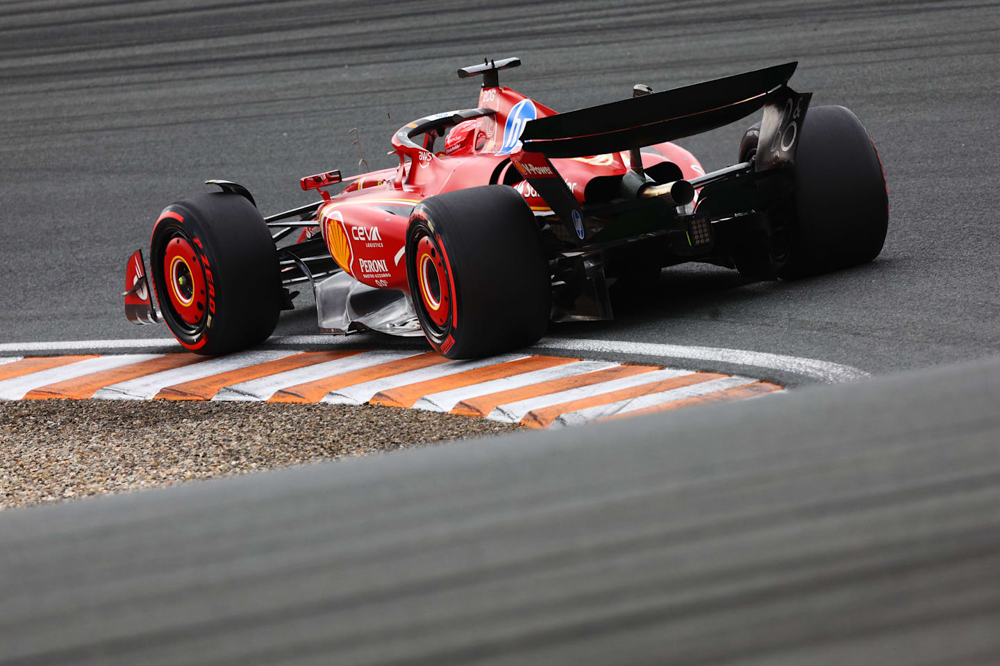 ZANDVOORT, NETHERLANDS - AUGUST 24: Charles Leclerc of Monaco driving the (16) Ferrari SF-24 on track during qualifying ahead of the F1 Grand Prix of Netherlands at Circuit Zandvoort on August 24, 2024 in Zandvoort, Netherlands. (Photo by Clive Rose/Getty Images)