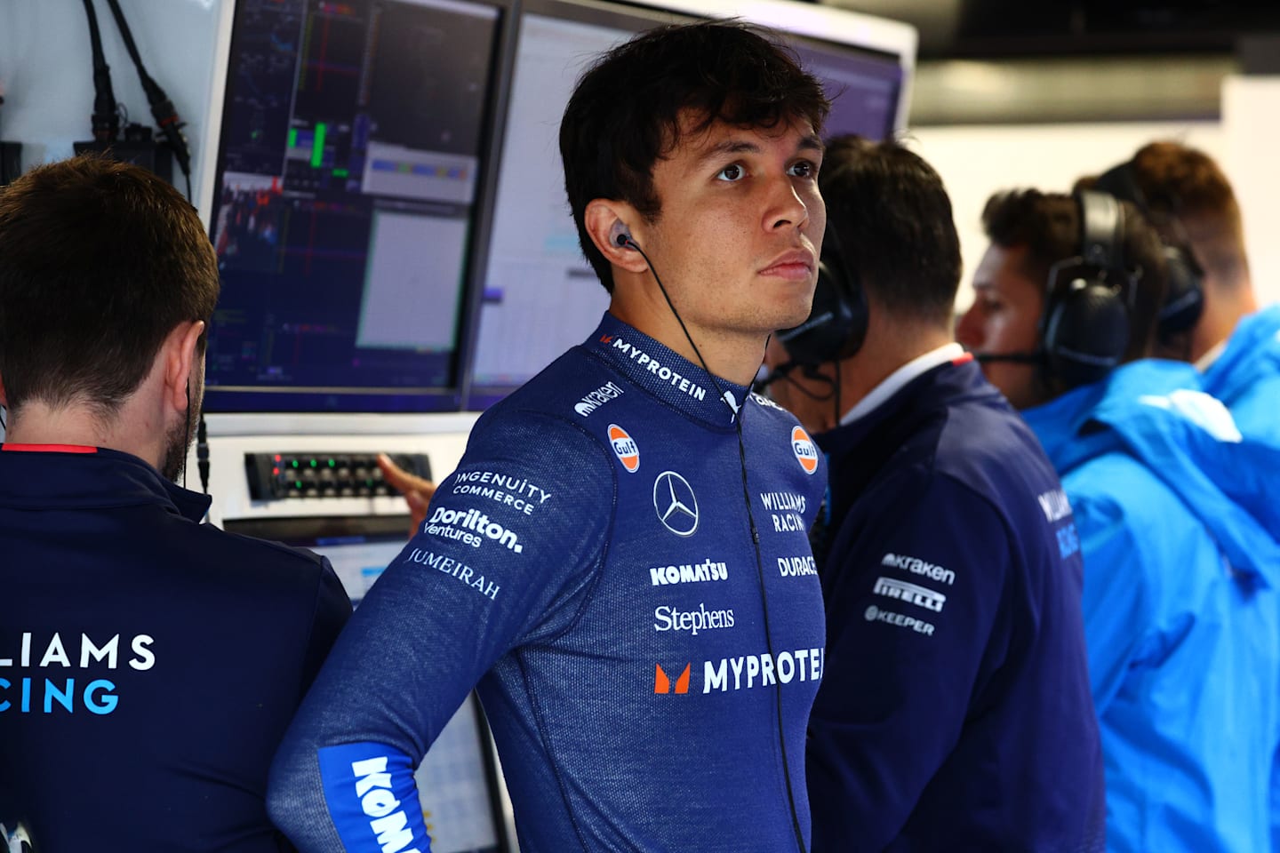 ZANDVOORT, NETHERLANDS - AUGUST 24: Alexander Albon of Thailand and Williams looks on in the garage